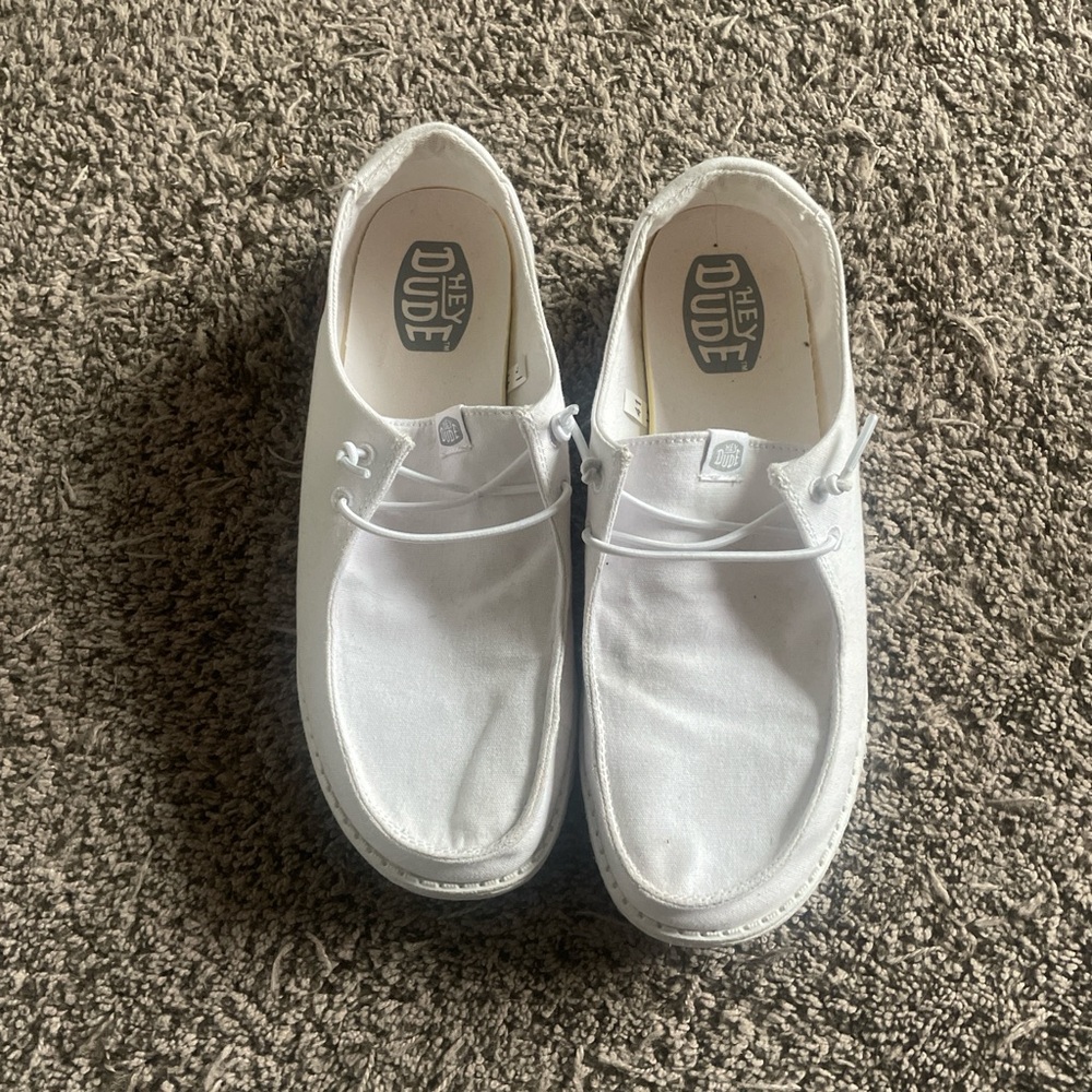 Hey Dude Classic White Loafers